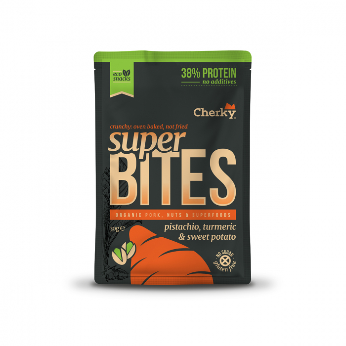 Crackers BIO din carne de porc, fistic, cartofi dulci si curcuma(38% proteine) Cherky [3]