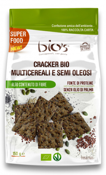 Crackers BIO din multicereale, seminte olaginoase si ulei masline Bio s