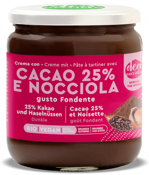 Crema BIO ciocolata fondanta, cu alune de padure si 25% cacao Deanocciola [1]