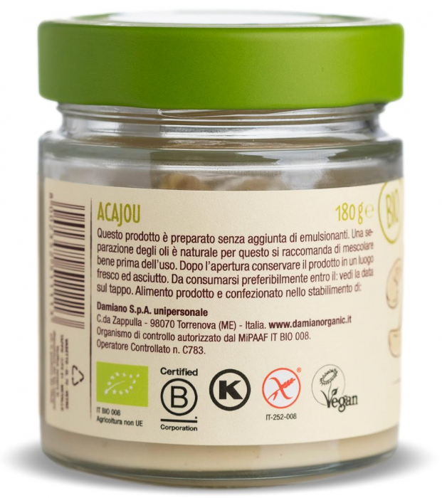 Crema BIO de caju crud 100% Damiano [2]