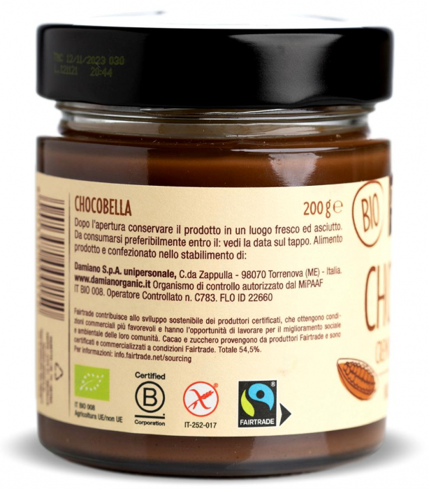 Crema BIO de ciocolata cu lapte si alune de padure(format mare) Damiano [2]