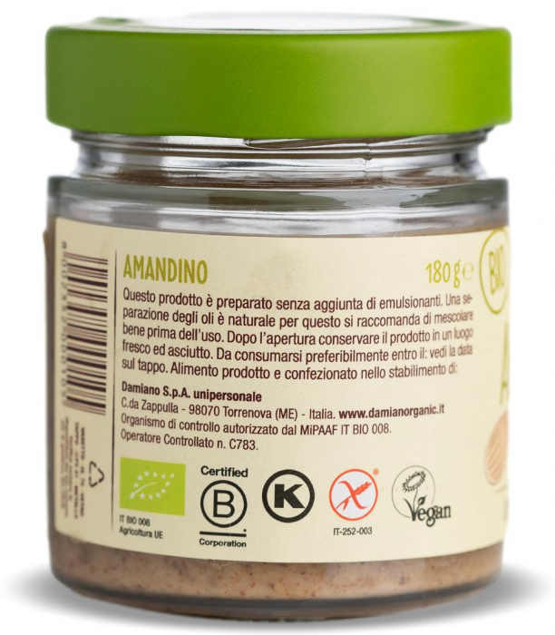 Crema BIO de migdale crude 100% Damiano [2]