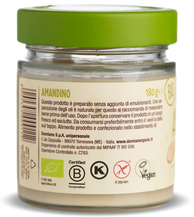 Crema BIO de migdale crude decojite 100% Damiano [2]