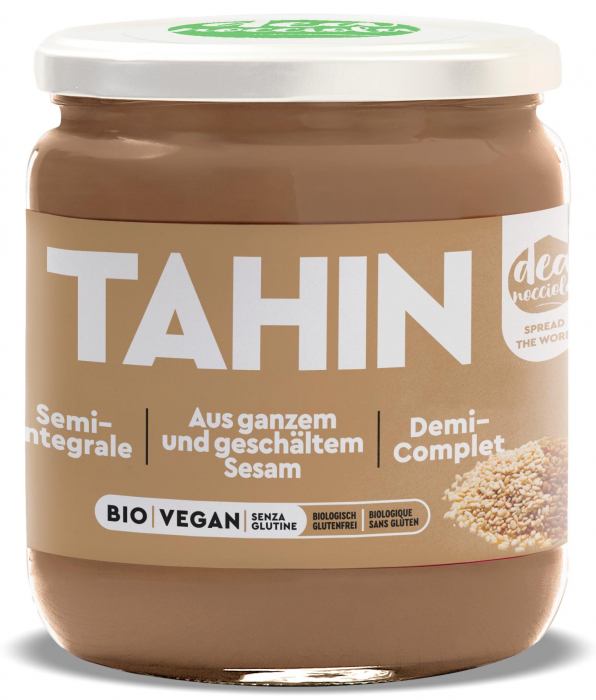 Crema BIO tahini semi integrala, 50% seminte susan decojite si 50% seminte susan prajite Deanocciola [1]