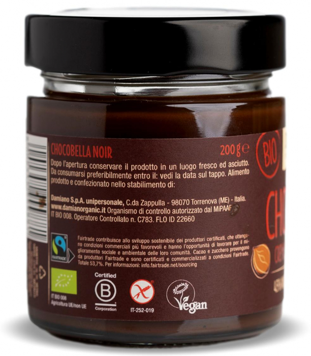 Crema BIO vegana de ciocolata neagra cu scortisoara si 45% alune padure Damiano [2]