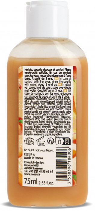 Crema de dus BIO hidratanta, cu piersici si morcovi(format calatorie) Coslys [2]