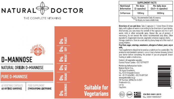 D-MANNOSE sanatate tract urinar Natural Doctor [2]