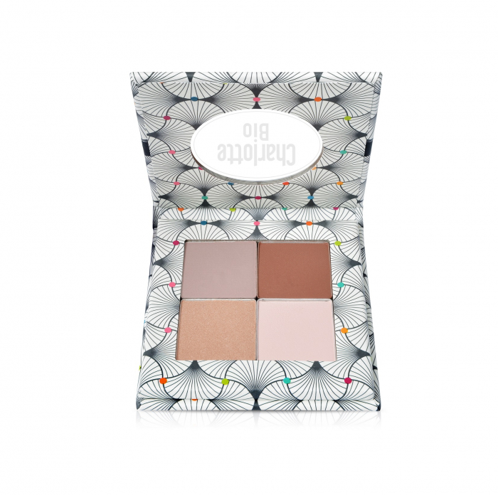 Fard BIO pleoape, paleta 4 culori Purple, cu seminte de jojoba si extract magnolie Charlotte Bio [3]