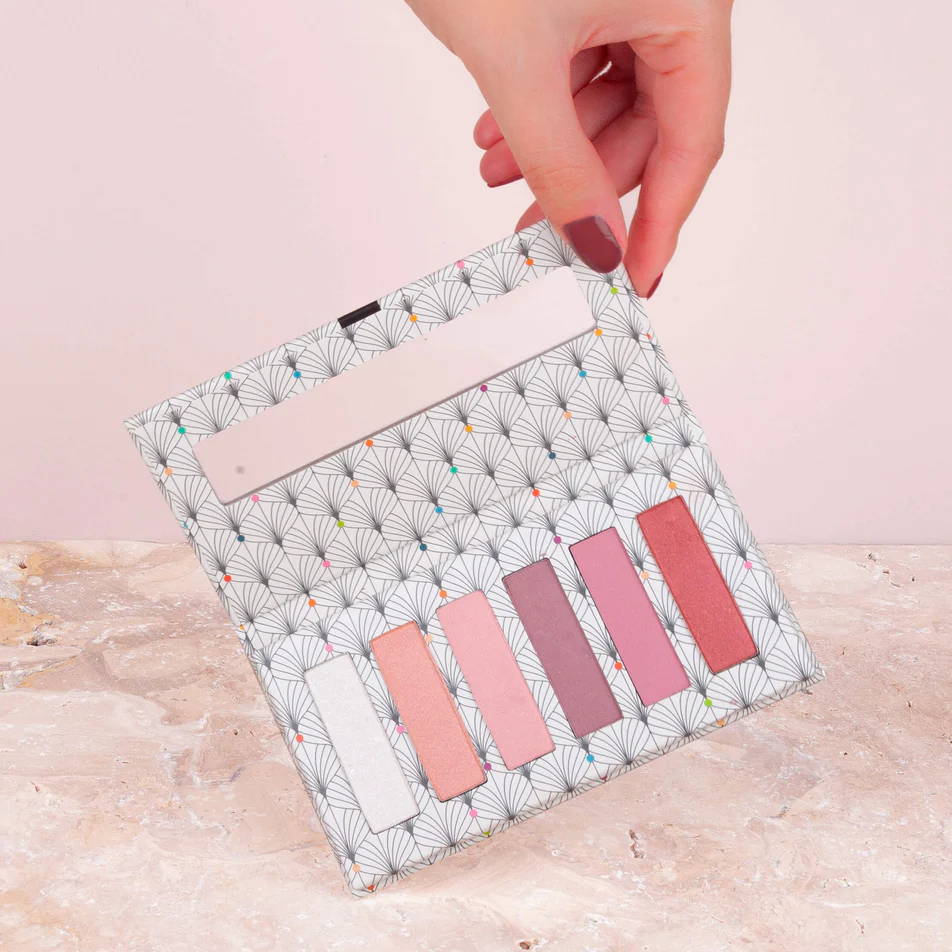 Fard BIO pleoape, paleta 6 culori Pink Vibes, cu seminte de jojoba si extract magnolie Charlotte Bio [5]