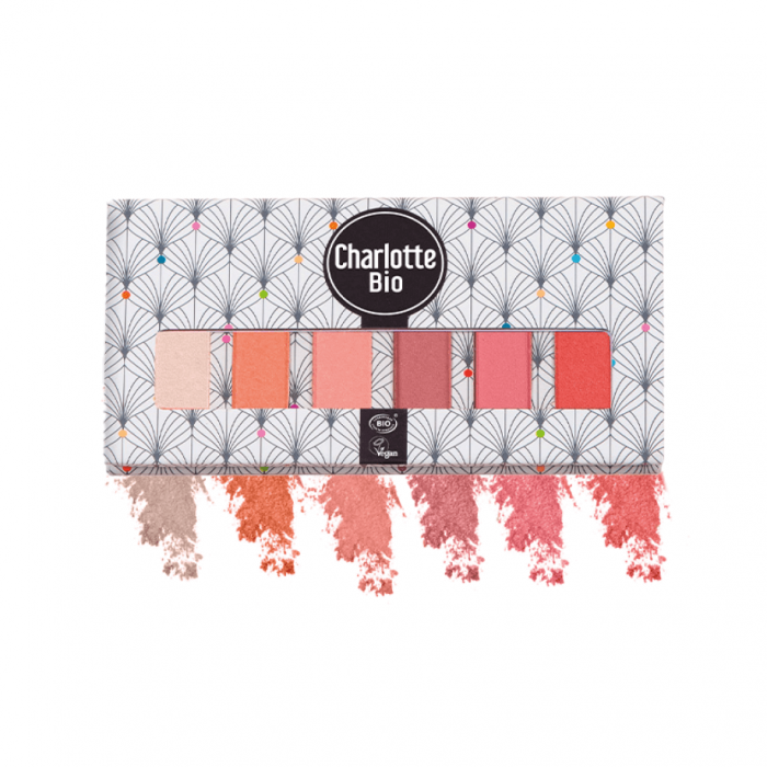 Fard BIO pleoape, paleta 6 culori Pink Vibes, cu seminte de jojoba si extract magnolie Charlotte Bio [4]