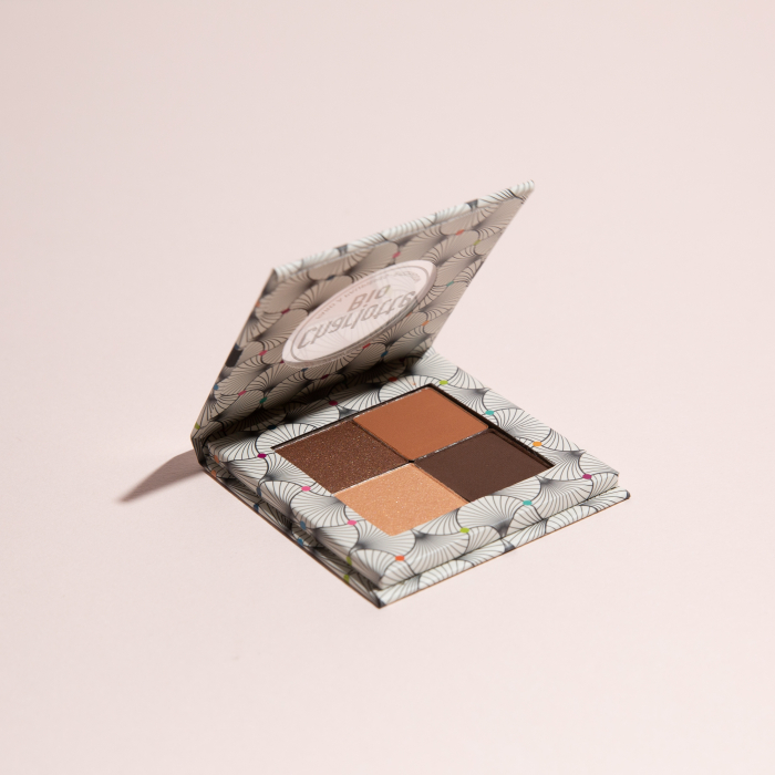 Fard BIO pleoape, paleta 4 culori Maro Nude, cu acid hialuronic si extract castravete Charlotte Bio [3]