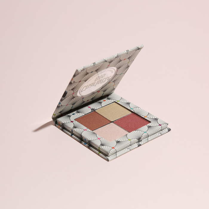 Fard BIO pleoape, paleta 4 culori Rose Nude, cu acid hialuronic si extract castravete Charlotte Bio [3]