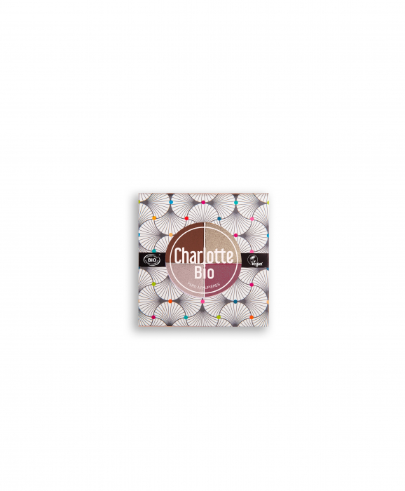 Fard BIO pleoape, paleta 4 culori Rose Nude, cu acid hialuronic si extract castravete Charlotte Bio [5]