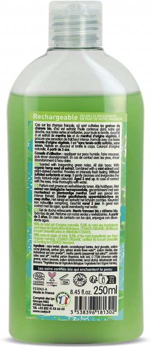 Gel de dus BIO revigorant, cu menta si canepa Coslys [2]