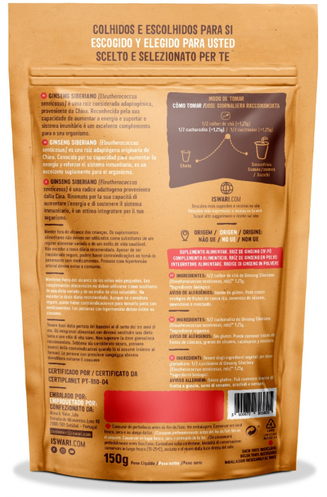 Ginseng Siberian BIO sub forma de pulbere Iswari [2]