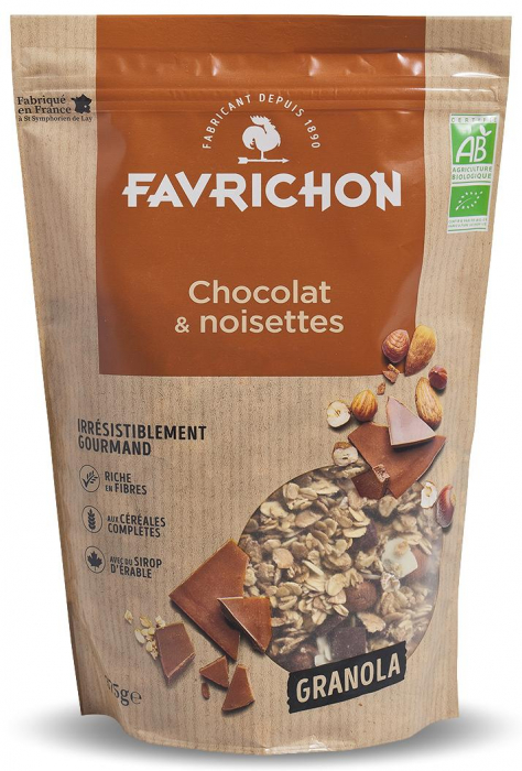 Granola BIO cu alune de padure si ciocolata Favrichon