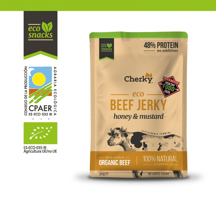 Gustare BIO din carne de vita, miere si mustar(48% proteine) Cherky [4]