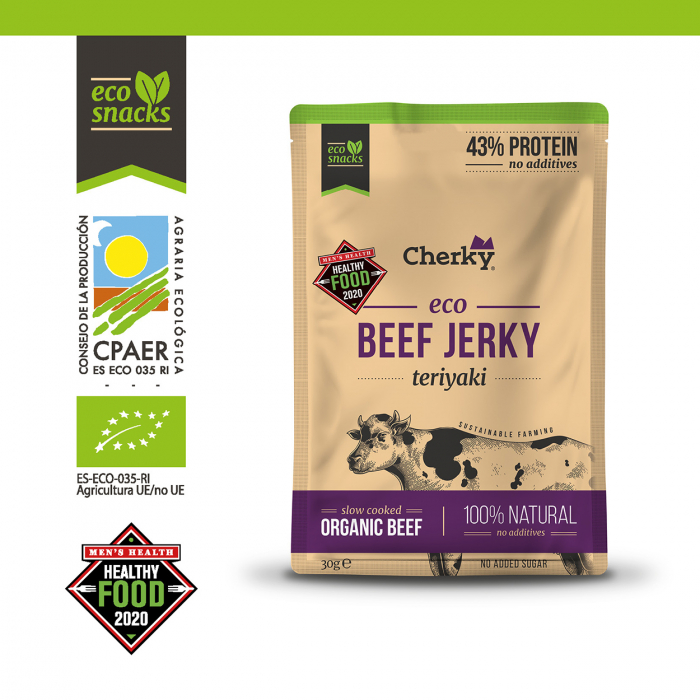 Gustare BIO din carne de vita si sos Tamari(43% proteine) Cherky [4]