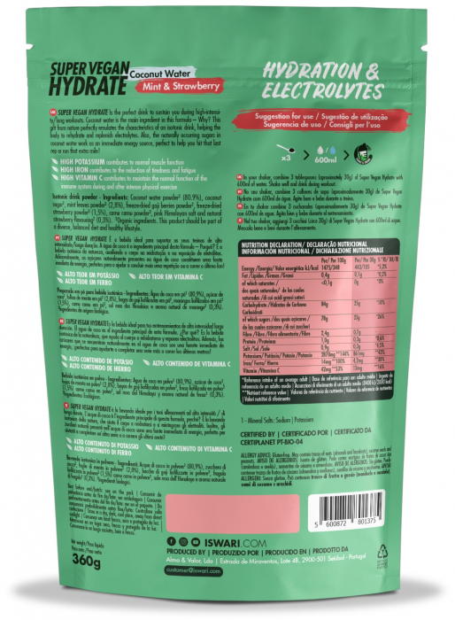 Hidrat Super Vegan BIO(in efort) apa de cocos, menta si capsuni Iswari [3]