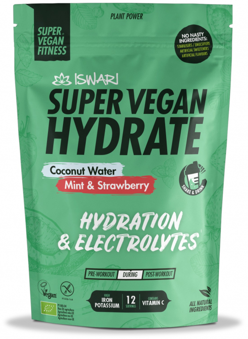 Hidrat Super Vegan BIO(in efort) apa de cocos, menta si capsuni Iswari