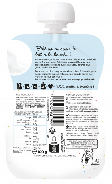 Iaurt BIO natural, +6 luni Popote [2]