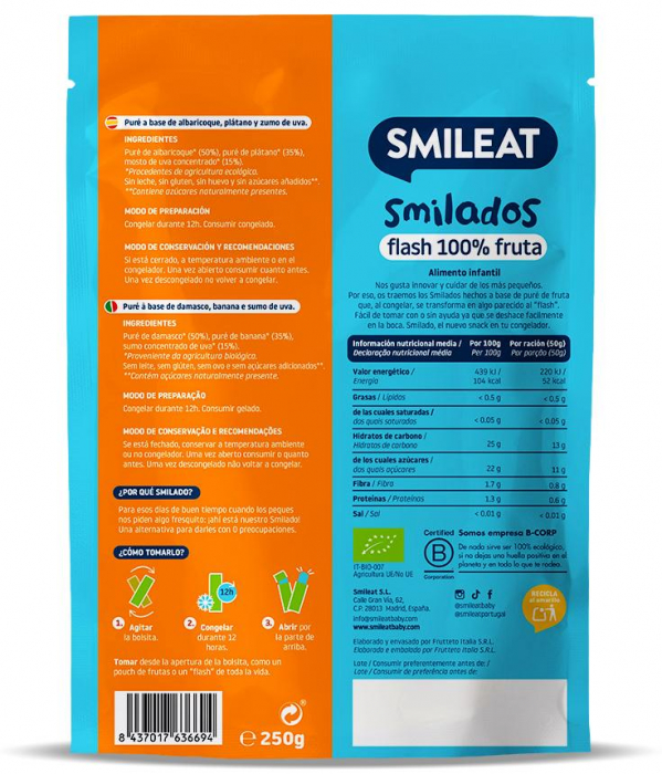 Inghetata BIO de caise si banane, +6 luni Smileat [2]