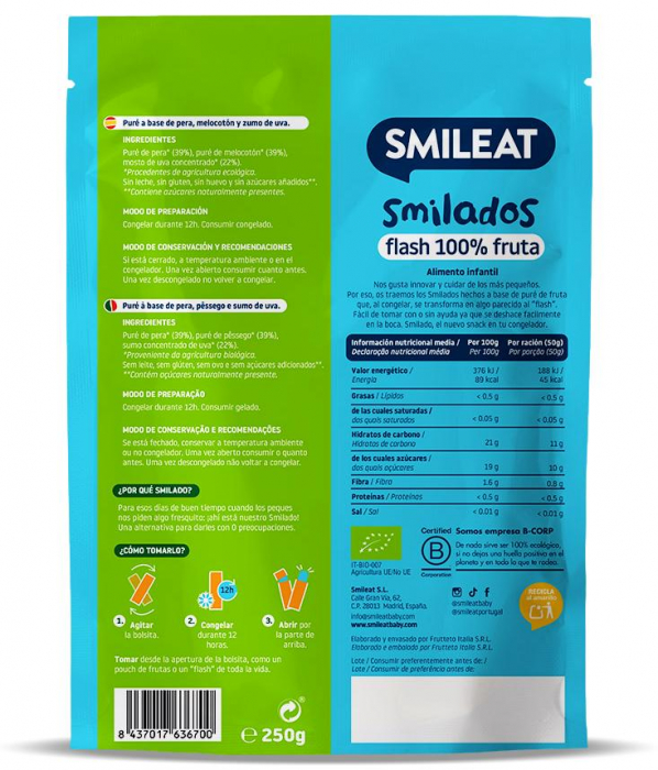 Inghetata BIO de piersici si pere, +6 luni Smileat [2]