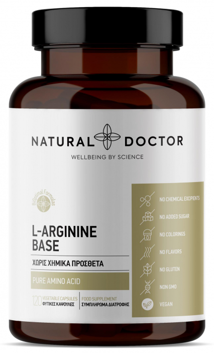 L-ARGININE BASE sprijina circulatia, recuperarea dupa efort si imunitatea Natural Doctor [1]