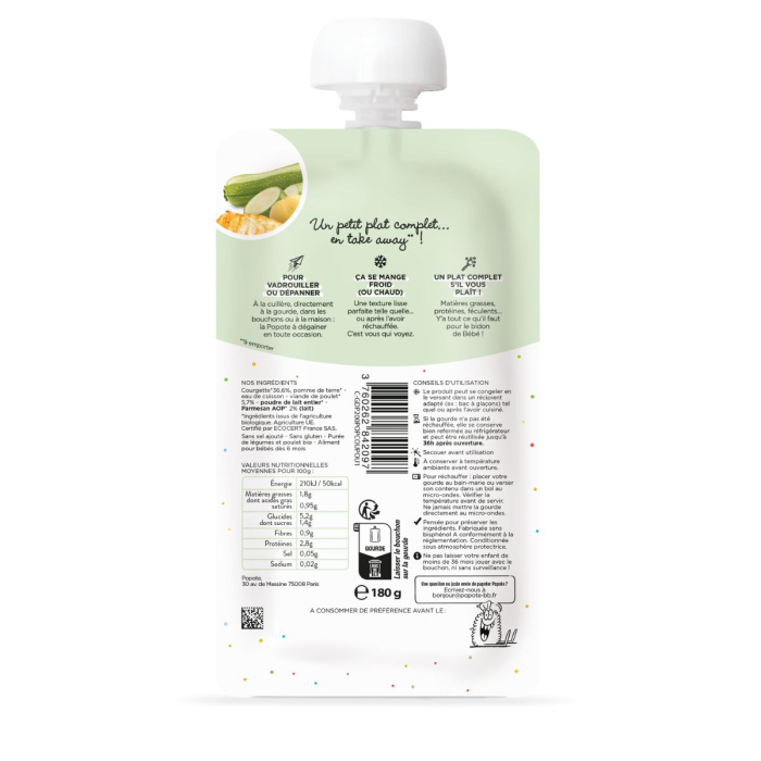 Mancare BIO din dovlecel, pui si parmezan, +6 luni Popote [2]