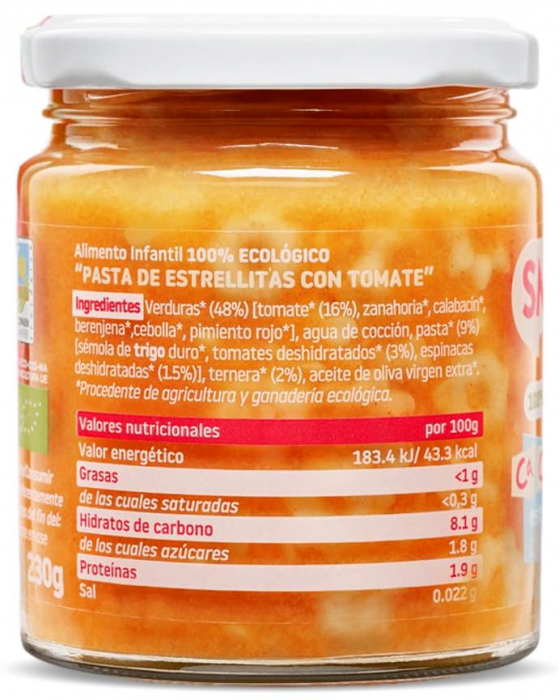 Mancare BIO din paste cu rosii, +10 luni Smileat [3]