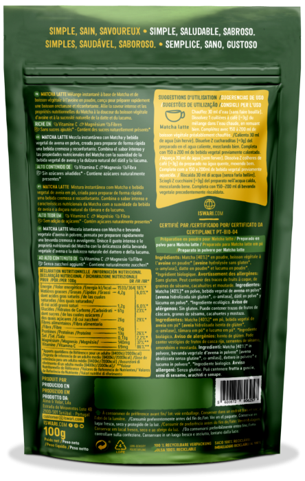 Matcha latte BIO sub forma de pulbere Iswari [2]