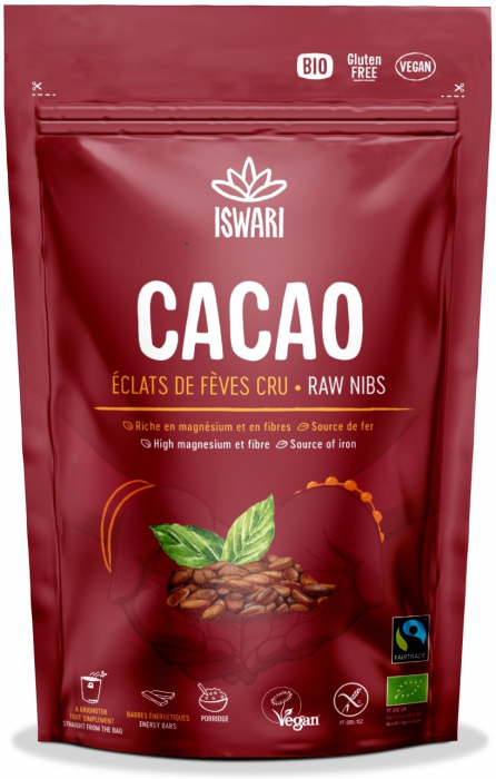 Miez de boabe de cacao(cacao nibs) BIO si fairtrade Iswari