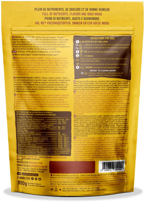 Amestec BIO pentru clatite si vafe cu banane si proteina de canepa Iswari [2]