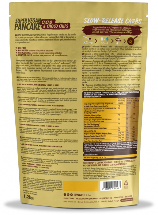 Mix clatite Super Vegan BIO cacao si chipsuri de ciocolata Iswari [2]