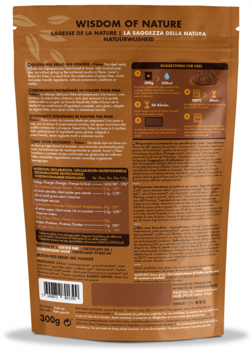 Mix instant pentru paine BIO Paleo Organic (fara gluten) Iswari [2]