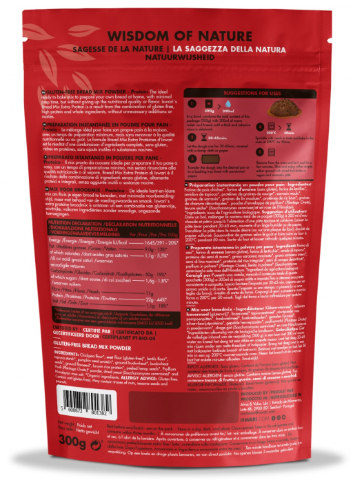 Mix instant pentru paine BIO Protein Organic (fara gluten) Iswari [2]