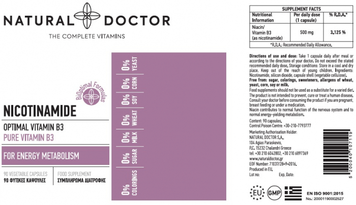 NICOTINAMIDE functionare normala organism Natural Doctor [2]