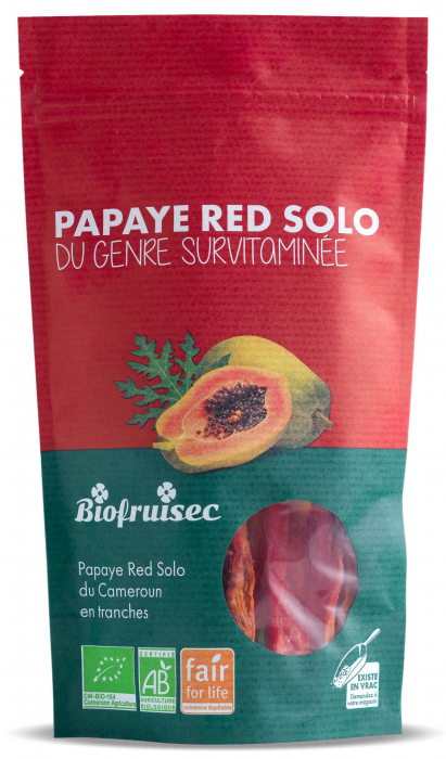 Papaia rosie BIO felii, selectie Red Solo din Camerun Biofruisec