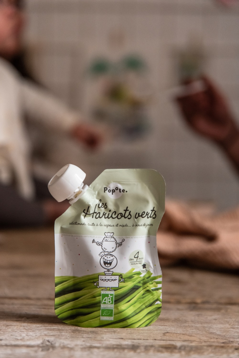 Piure BIO cu 40% fasole verde, +4/6 luni Popote [3]