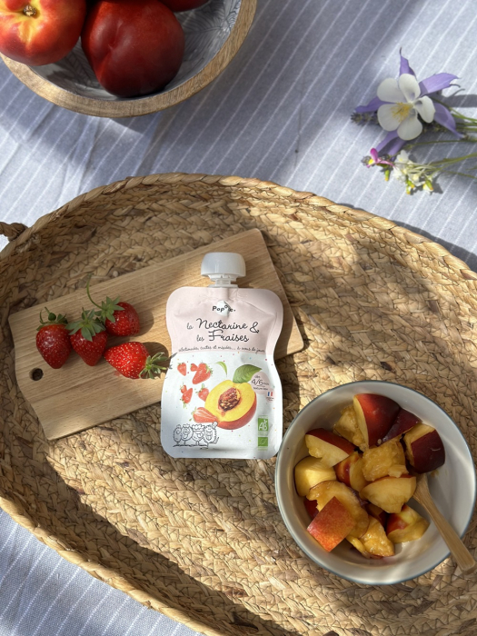 Piure BIO cu 85% nectarine si 15% capsuni, +4/6 luni Popote [3]