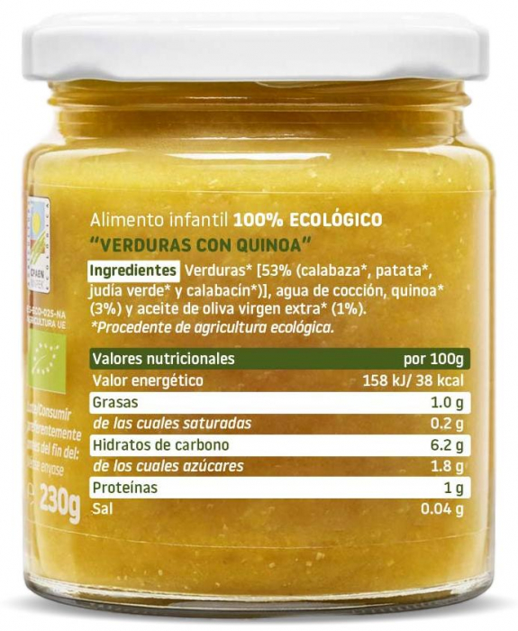 Piure BIO cu legume si quinoa, +6 luni Smileat [3]