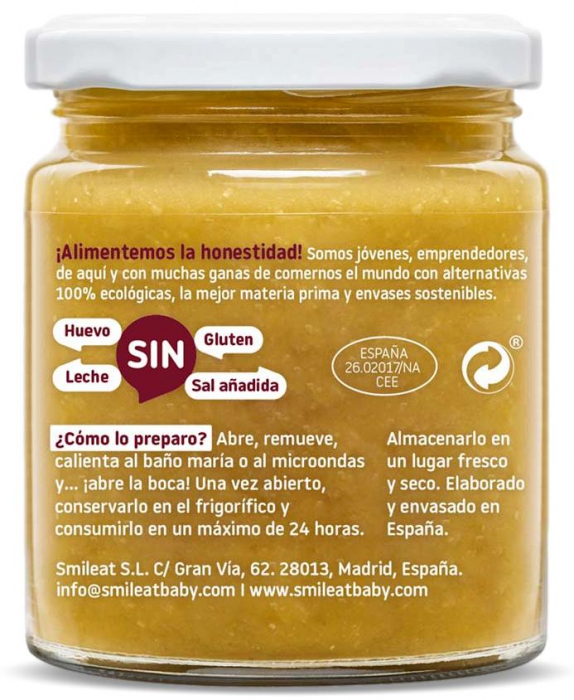Piure BIO cu legume si vitel, +6 luni Smileat [2]