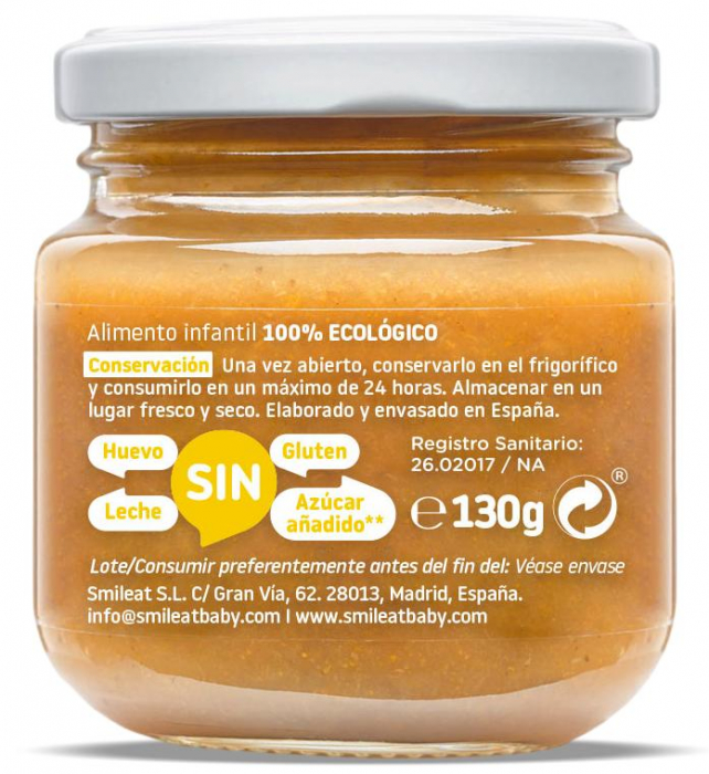Piure BIO din mix de fructe cu mango, +4 luni Smileat [2]