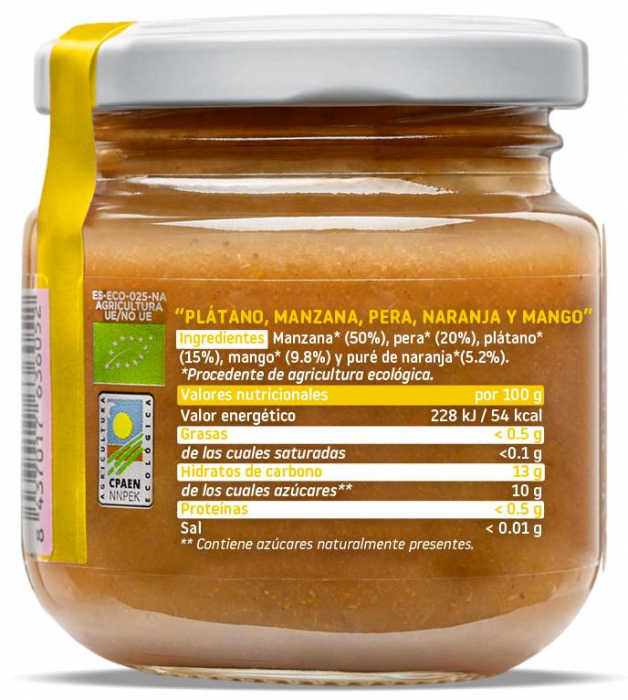 Piure BIO din mix de fructe cu mango, +4 luni Smileat [3]