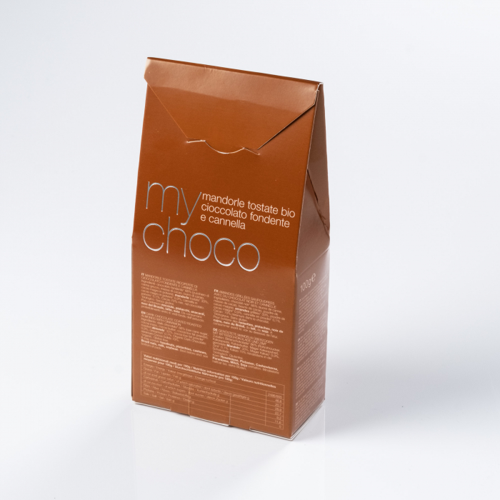 Praline BIO de migdale invelite in ciocolata neagra cu scortisoara Damiano [2]