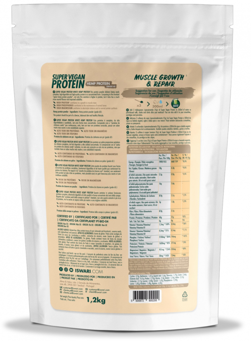 Proteina 60% Super Vegan BIO(dupa efort) din canepa(format mediu) Iswari [2]