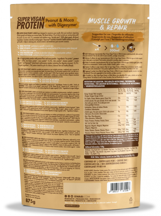 Proteina Super Vegan BIO(dupa efort) arahide si maca(format mediu) Iswari [2]