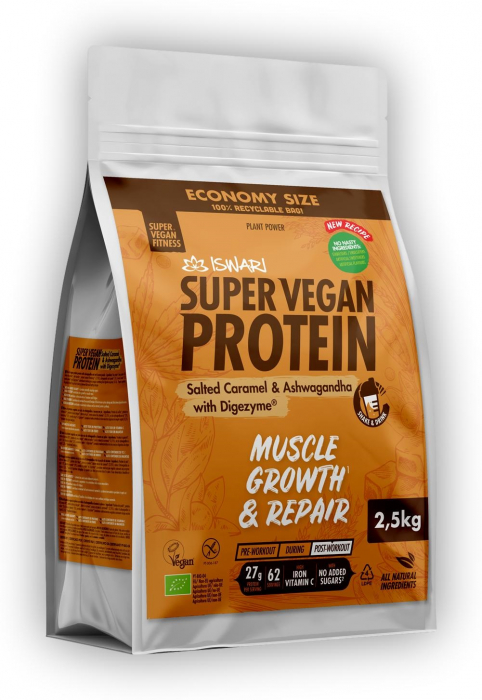 Proteina Super Vegan BIO(dupa efort) ashwagandha si caramel(format XXL) Iswari [3]