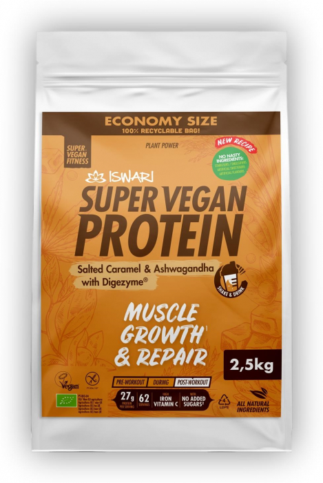 Proteina Super Vegan BIO(dupa efort) ashwagandha si caramel(format XXL) Iswari [2]