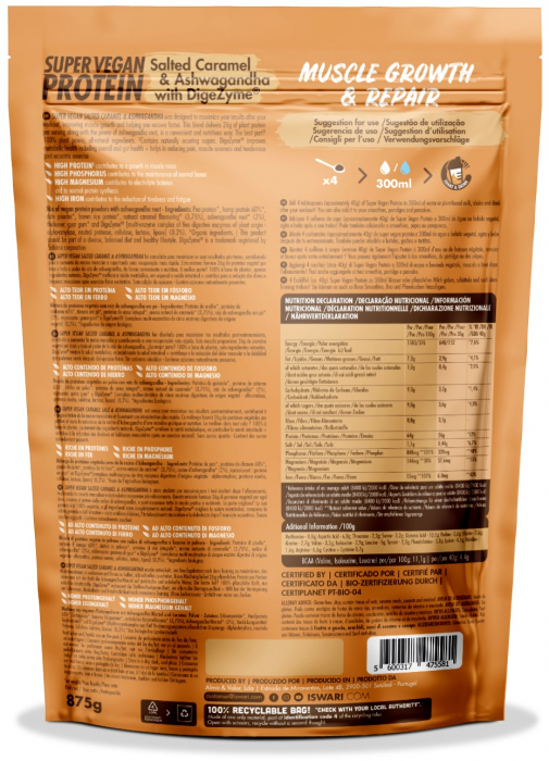Proteina Super Vegan BIO(dupa efort) caramel sarat(format mediu) Iswari [2]
